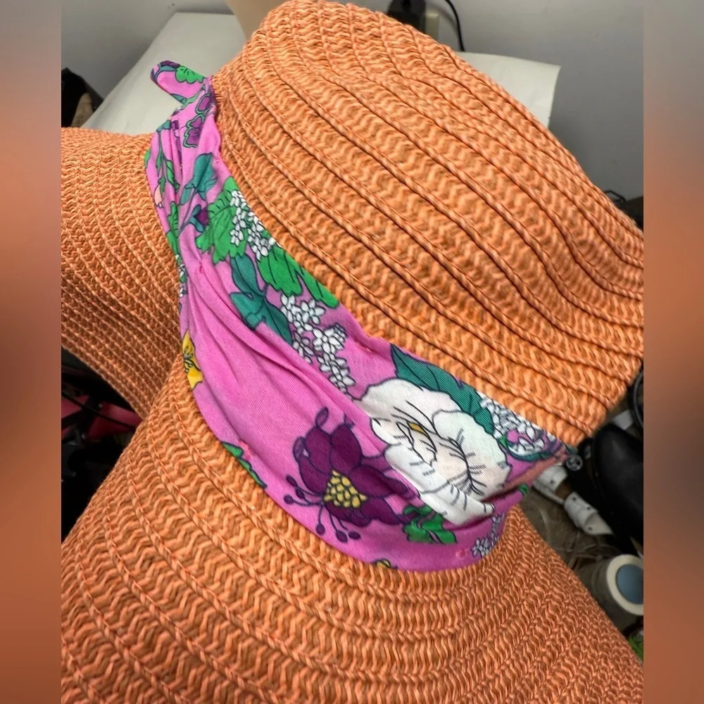 Janie & Jack Floral Bow Straw Hat Sz 4/5